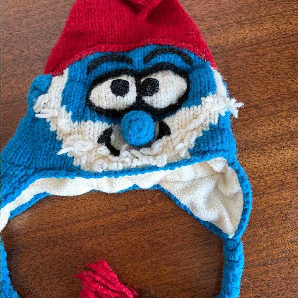 Papa Smurf Red and Blue Cartoon Knit Hat